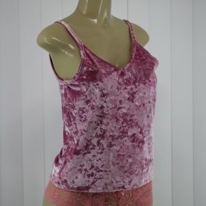 VICTORIA'S SECRET PINK VELVET CROP TANK TOP SIZE S